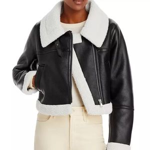 AVEC LES FILLES Cropped Faux Shearling Jacket // New with tags